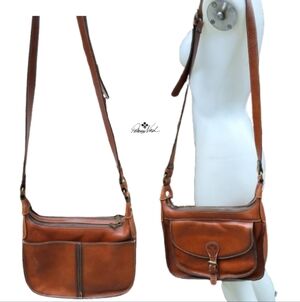 Patricia Nash Brown Leather Tonal Travel Saddle Bag/ Crossbody Bag